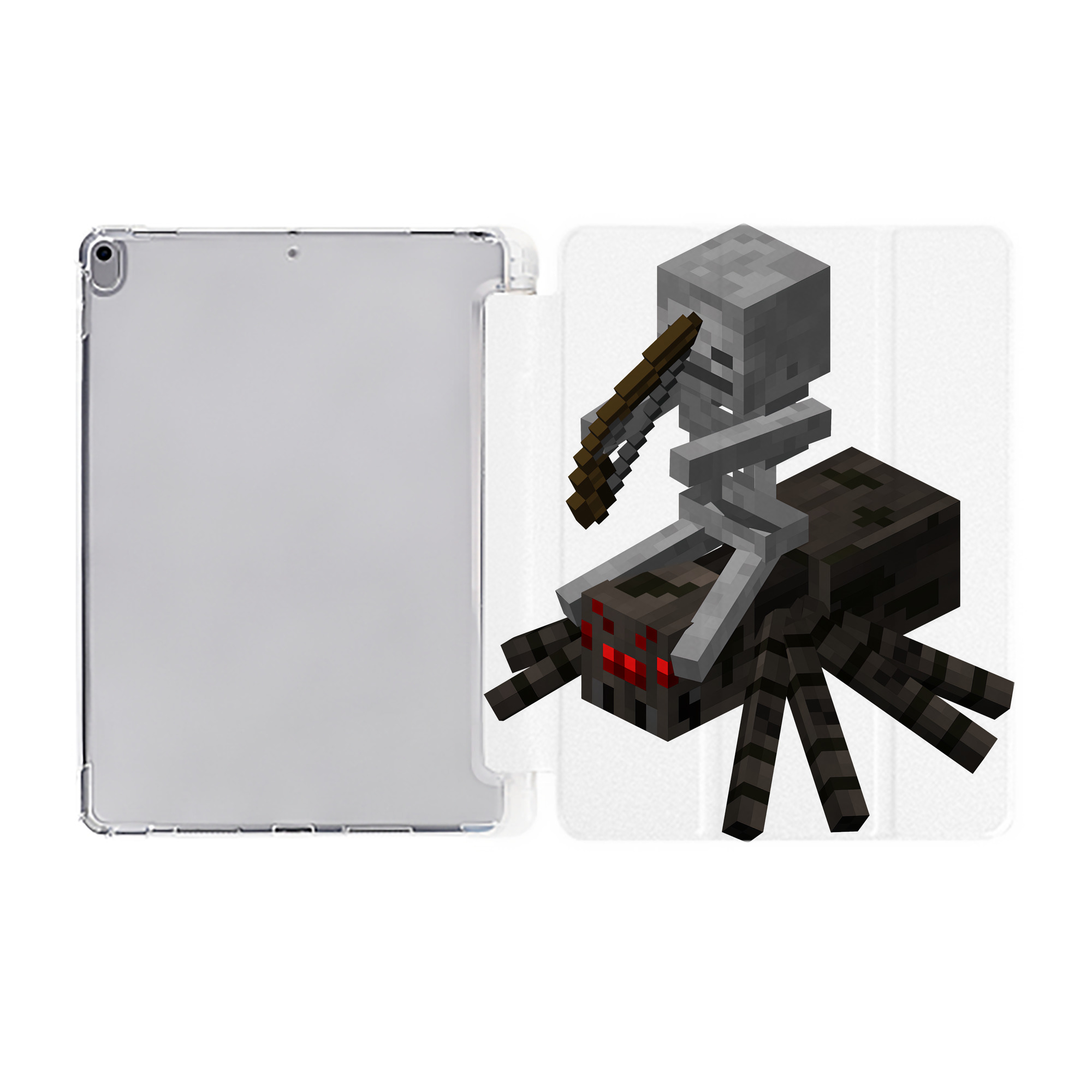 （画像用） マインクラフト ブロックの世界 Minecraft MC Block world IPad ケース ペン収納付き 三つ折りスタンド PUレザー×シリコン 対応機種9.5/10.5/10.9インチ